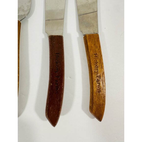 Hickory Farms Stainless Steel & Wood Cheese Spreaders Set Of 3 - Picture 3 of 9